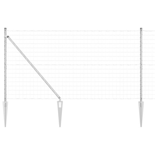 vidaXL Cl&ocirc;ture avec poteau Argent&eacute; 1,4 x 10 m Acier