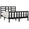 vidaXL Cadre de lit sans matelas noir 150x200 cm bois massif