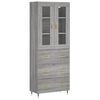 vidaXL Buffet haut Sonoma gris 69,5x34x180 cm Bois d'ing&eacute;nierie