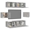 vidaXL Ensemble de meubles TV 6 pcs Gris b&eacute;ton Bois d'ing&eacute;nierie