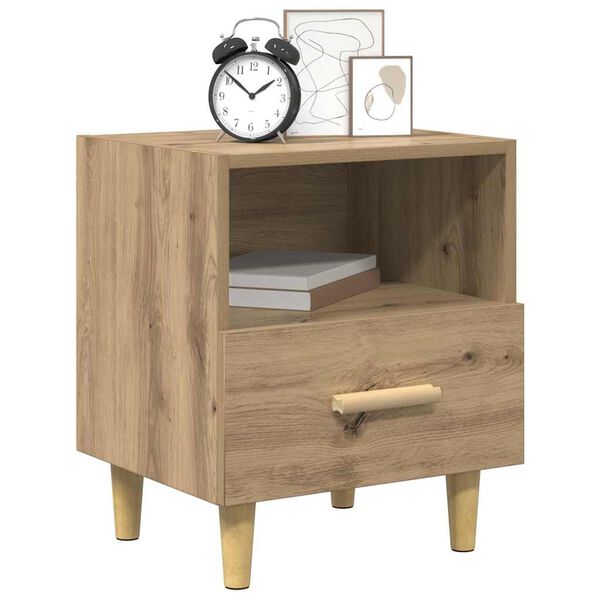 vidaXL Cabinet de chevet avec tiroir Ch&ecirc;ne artisanal 40 x 35 x 47 cm