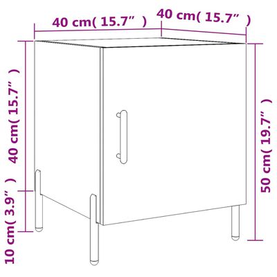 vidaXL Table de chevet blanc brillant 40x40x50 cm bois d’ingénierie