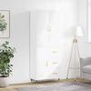 vidaXL Buffet haut Blanc 69,5x34x180 cm Bois d'ing&eacute;nierie