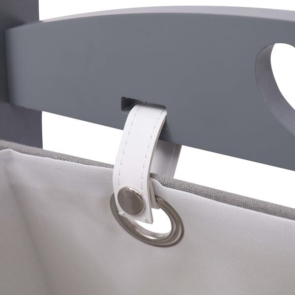 vidaXL Support &agrave; panier 3 niveaux Gris fonc&eacute; 35x35x102 cm Bois
