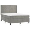 vidaXL Sommier &agrave; lattes de lit matelas et LED Gris clair 140x200 cm