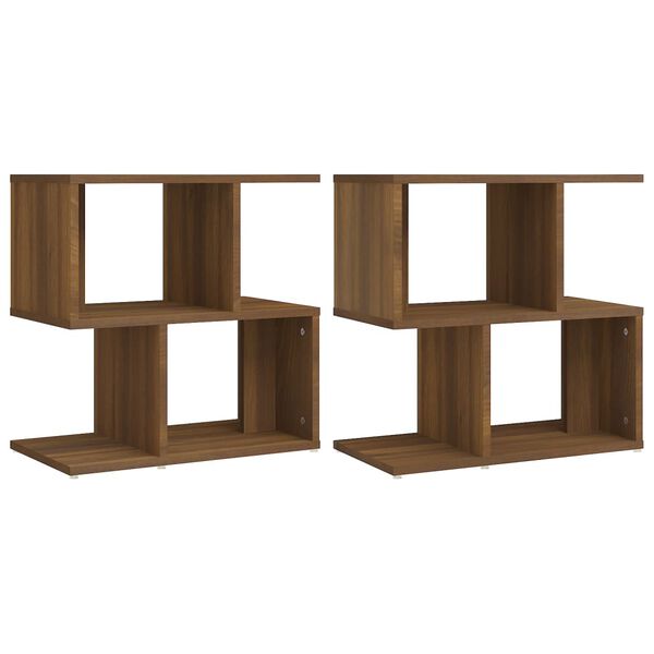 vidaXL Tables de chevet 2 pcs Ch&ecirc;ne marron 50x30x51,5 cm