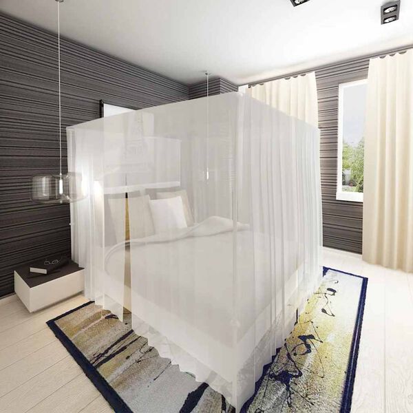 vidaXL Moustiquaire de lit carr&eacute; 3 ouvertures 2 pcs