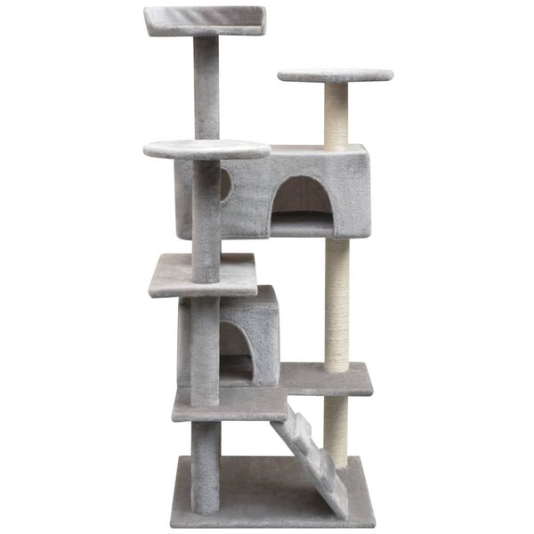 vidaXL Arbre à chat avec griffoirs en sisal 125 cm Gris