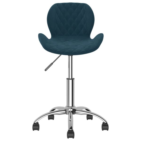 vidaXL Chaise pivotante de salle &agrave; manger Bleu Velours