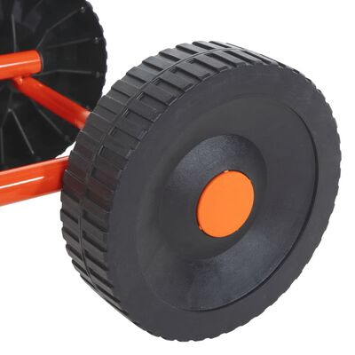 vidaXL Traîneau d’arrosage sur roues avec tête rotative en acier rouge