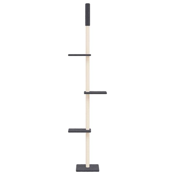 vidaXL Arbre &agrave; chat du sol au plafond Gris fonc&eacute; 267,5-297,5 cm