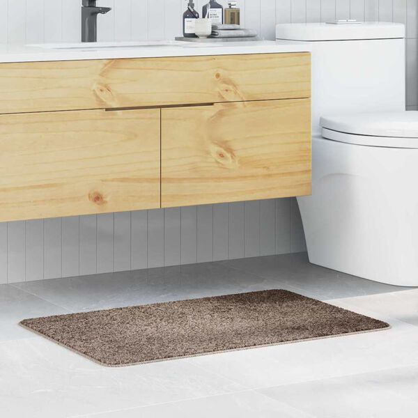 vidaXL Tapis de bain antid&eacute;rapant Marron 60 x 90 cm PP