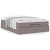 VidaXL Cadre de lit ottoman avec matelas taupe 140x190 cm tissu