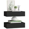 vidaXL &Eacute;tag&egrave;res &agrave; tiroirs murales 2 pcs noir 40x23,5x10 cm MDF