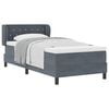 vidaXL Lit &agrave; ressorts avec matelas Gris fonc&eacute; 100 x 200 cm Velours