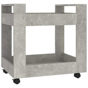 vidaXL Chariot de bureau Gris b&eacute;ton 60x45x60 cm Bois d'ing&eacute;nierie