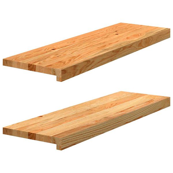 vidaXL Marches d'escalier 2 pcs marron clair 80x25x2 cm ch&ecirc;ne massif