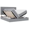 vidaXL Lit de Rangement avec t&ecirc;te de lit Gris clair 180 x 200 cm Tissu