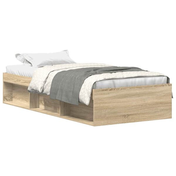 vidaXL Cadre de lit sans matelas ch&ecirc;ne sonoma 90x190 cm