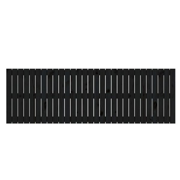 vidaXL T&ecirc;te de lit murale Noir 185x3x60 cm Bois massif de pin