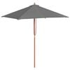 vidaXL Parasol d'ext&eacute;rieur avec m&acirc;t en bois 150x200 cm anthracite