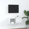 vidaXL Meuble TV blanc 60x31x25,5 cm bois d'ing&eacute;nierie