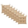 vidaXL Chaises de jardin lot de 8 avec coussins Bois d'acacia solide