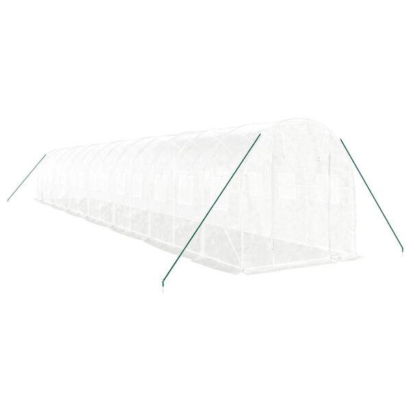 vidaXL Serre avec cadre en acier blanc 28 m&sup2; 14x2x2 m