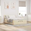 vidaXL Lit ottoman avec matelas cr&egrave;me 140x200 cm tissu