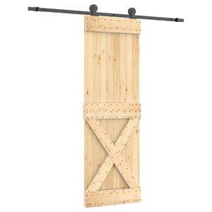 vidaXL Porte coulissante Naturel et noir 70 x 210 cm