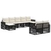 vidaXL Ensemble de canap&eacute; de jardin 9 pc Noir et blanc cr&egrave;me polyrotin
