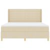 vidaXL Lit &agrave; ressorts avec matelas avec LED Cr&egrave;me 180 x 200 cm tissu