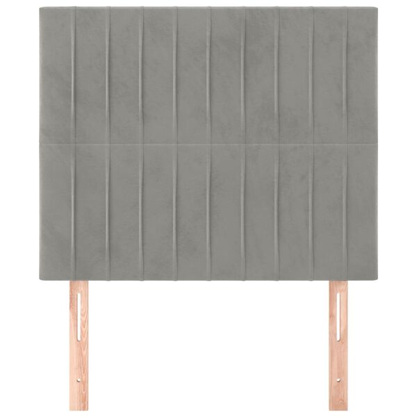 vidaXL Tête de lit Gris clair 80x5x118/128 cm Velours