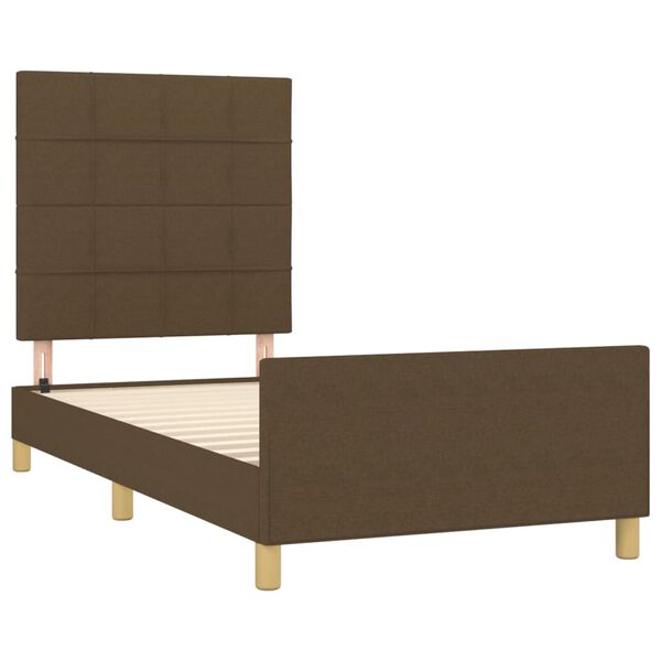 vidaXL Cadre de lit sans matelas marron fonc&eacute; 90x200 cm tissu