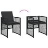 vidaXL Ensemble &agrave; manger de jardin 9pcs coussins noir r&eacute;sine tress&eacute;e