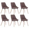 vidaXL Chaises &agrave; manger lot de 6 marron tissu