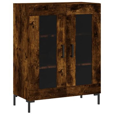 vidaXL Buffet haut Chêne fumé 69,5x34x180 cm Bois d'ingénierie