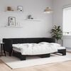 vidaXL Lit de jour avec gigogne sans matelas noir 90x200 cm