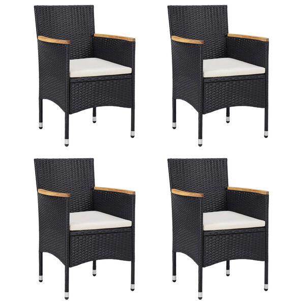 vidaXL Ensemble &agrave; manger de jardin avec coussins 5 pcs r&eacute;sine tress&eacute;e