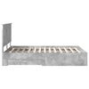 vidaXL Cadre de lit Gris b&eacute;ton 135 x 190 cm Bois d'ing&eacute;nierie