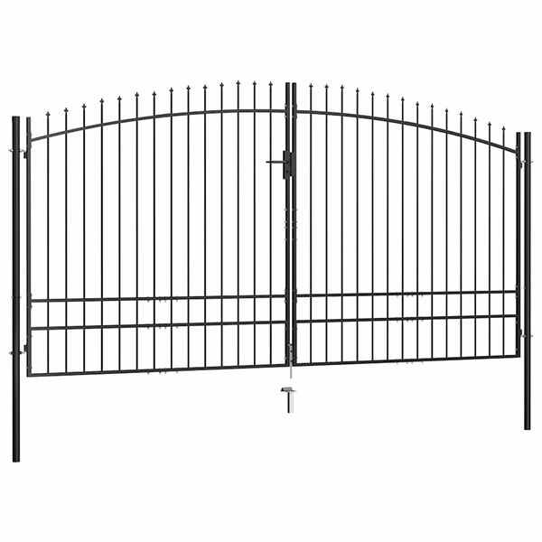 vidaXL Double portail avec haut sous forme de lance 400 x 249,5 cm