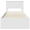 vidaXL Cadre de lit Blanc 75 x 190 cm Bois d'ing&eacute;nierie