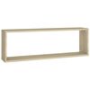vidaXL &Eacute;tag&egrave;res cube murales 4 pcs Ch&ecirc;ne sonoma 80x15x26,5 cm
