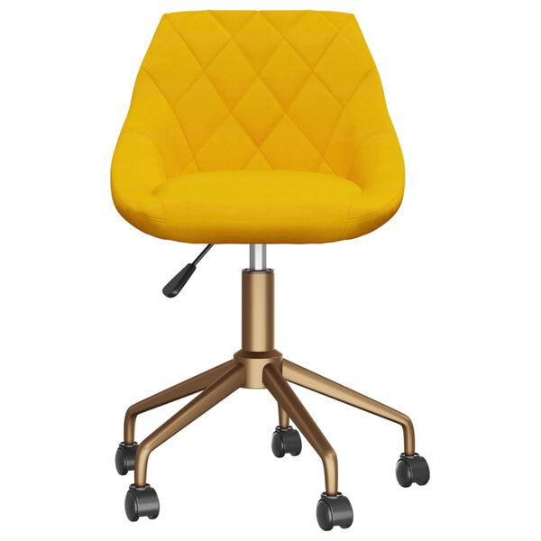 vidaXL Chaise pivotante de salle &agrave; manger Jaune moutarde Velours