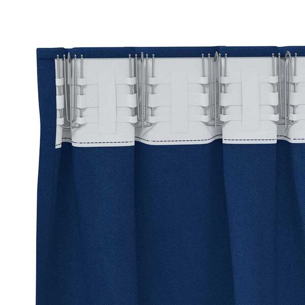 vidaXL Rideaux occultants avec anneaux 2 pcs Bleu fonc&eacute; 245 x 140 cm