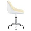 vidaXL Chaise de salle &agrave; manger pivotante Cr&egrave;me et blanc Similicuir
