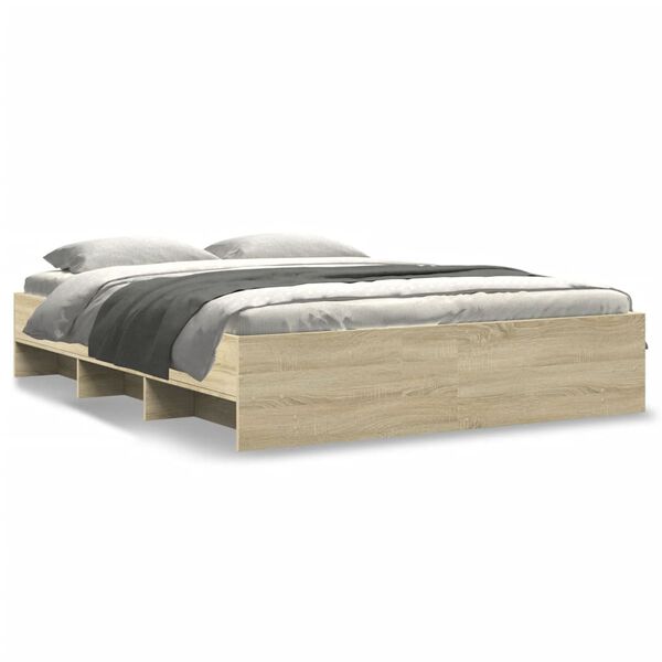 vidaXL Cadre de lit sans matelas ch&ecirc;ne sonoma 160x200 cm