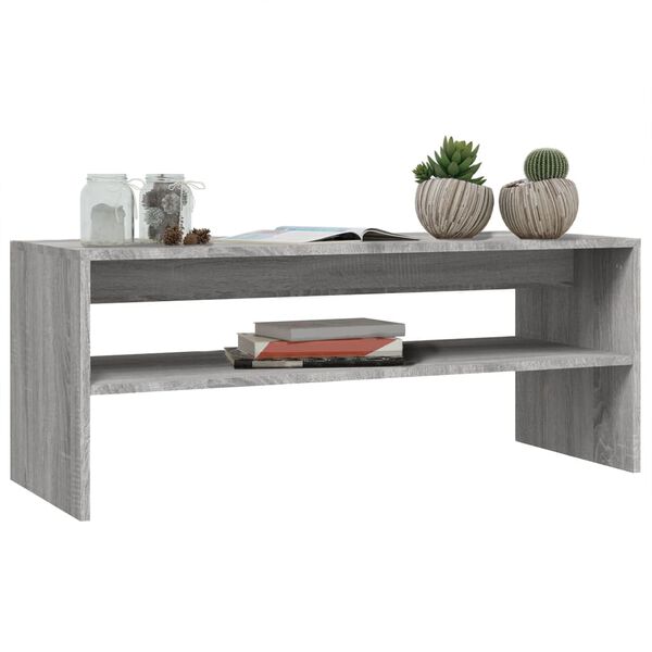 vidaXL Table basse Sonoma gris 100x40x40 cm Bois d'ing&eacute;nierie