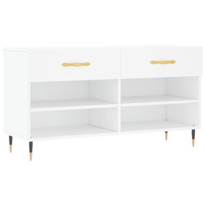vidaXL Banc &agrave; chaussures blanc 102x35x55 cm bois d'ing&eacute;nierie