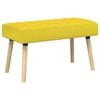 vidaXL Banc capitonn&eacute; canal Jaune clair 80 x 40 x 46 cm Tissu